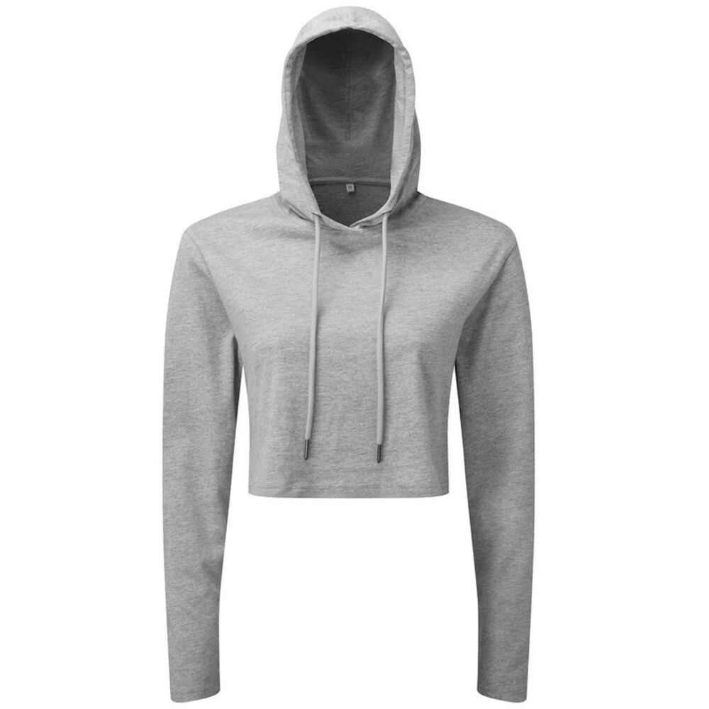 TriDri Womens/Ladies Heather Cropped Long-Sleeved T-Shirt / Heather Grey